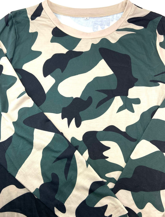 Camouflage Style Women's Long Sleeve Medium T-Shirt by Unknown