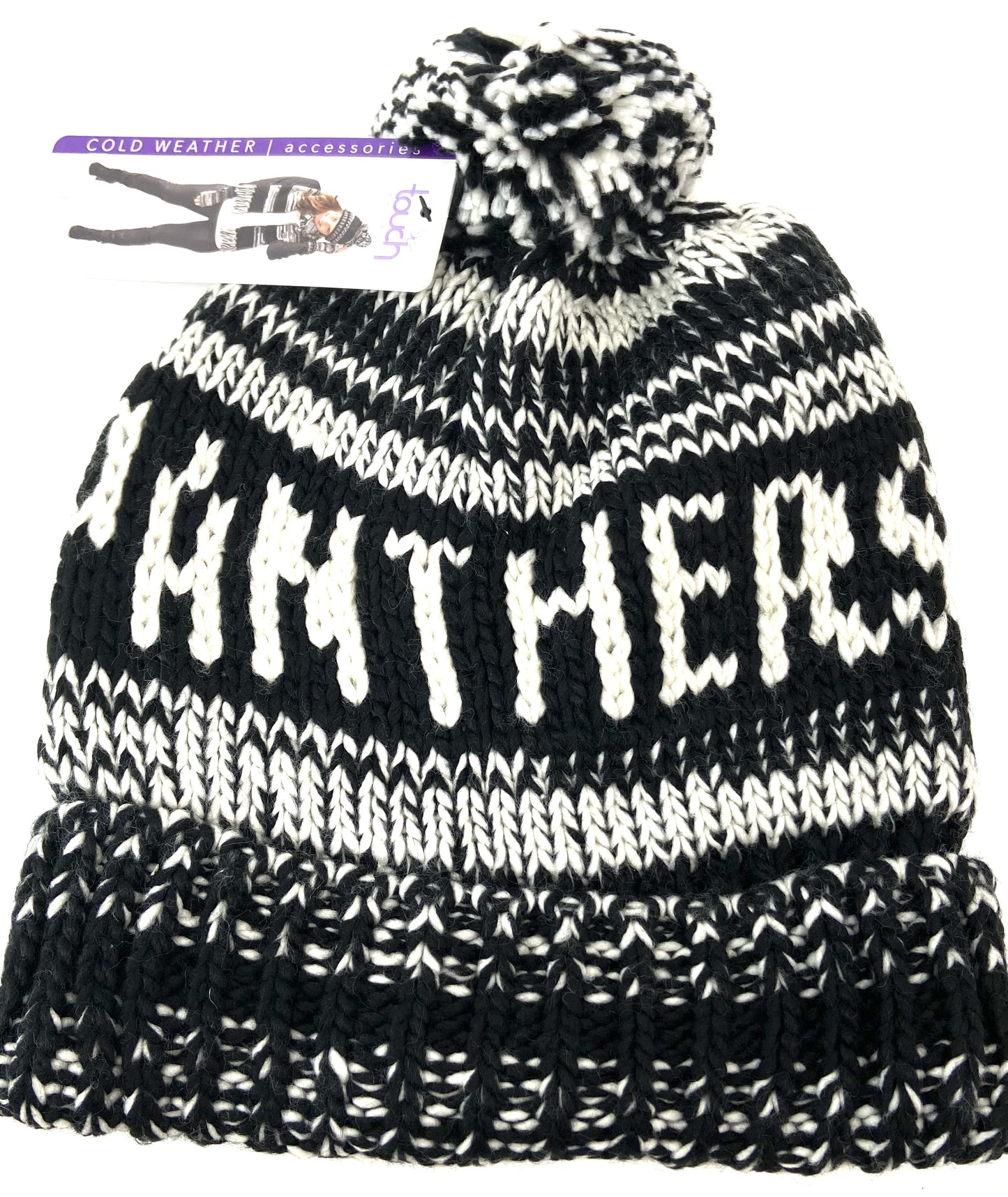 Carolina Panthers NFL Women's Moto Marled Pompster Beanie By Alyssa Milano