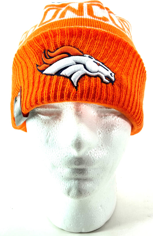 Denver Broncos NFL Biggest Fan 2.0 Knit Beanie Hat By New Era