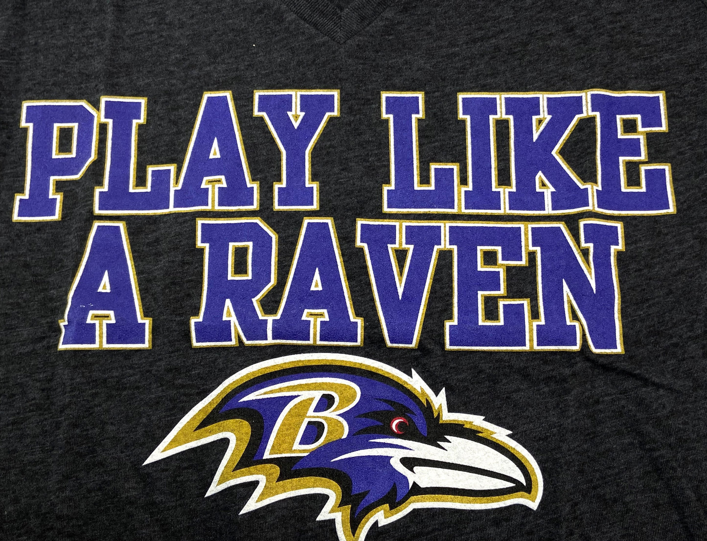 Baltimore Ravens NFL Tri-Blend Women's "Play Like a Raven" T-Shirt by Alyssa Milano