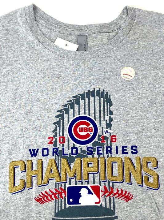 Chicago Cubs MLB 2016 World Champions Women's Gray T-Shirt by Next Level