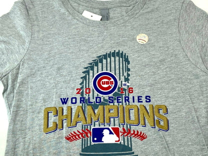 Chicago Cubs MLB 2016 World Champions Women's Gray T-Shirt by Next Level