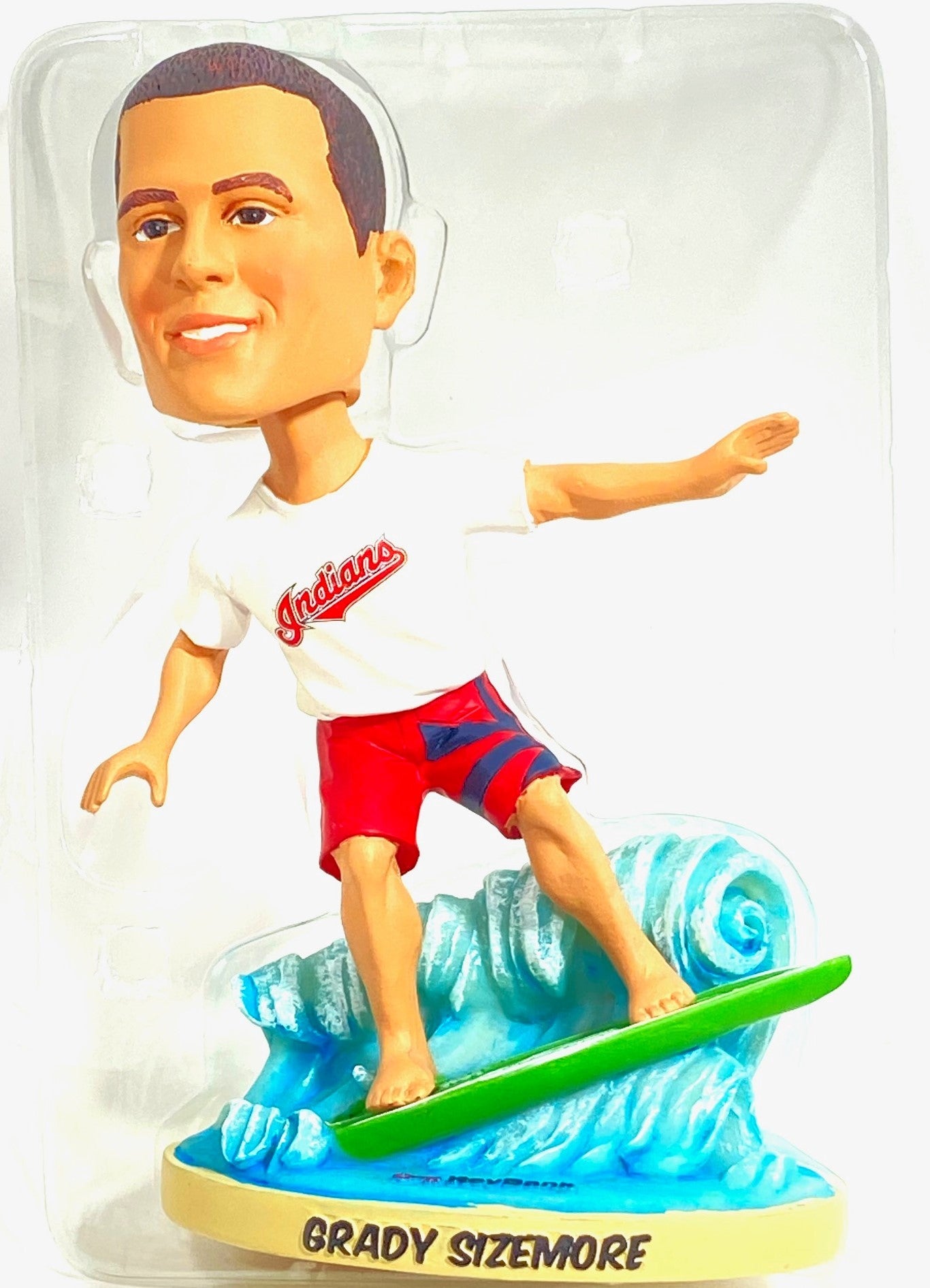 Grady "Surfin" Sizemore 2009 MLB Cleveland Indians Mini-Bobblehead Used by BD&A