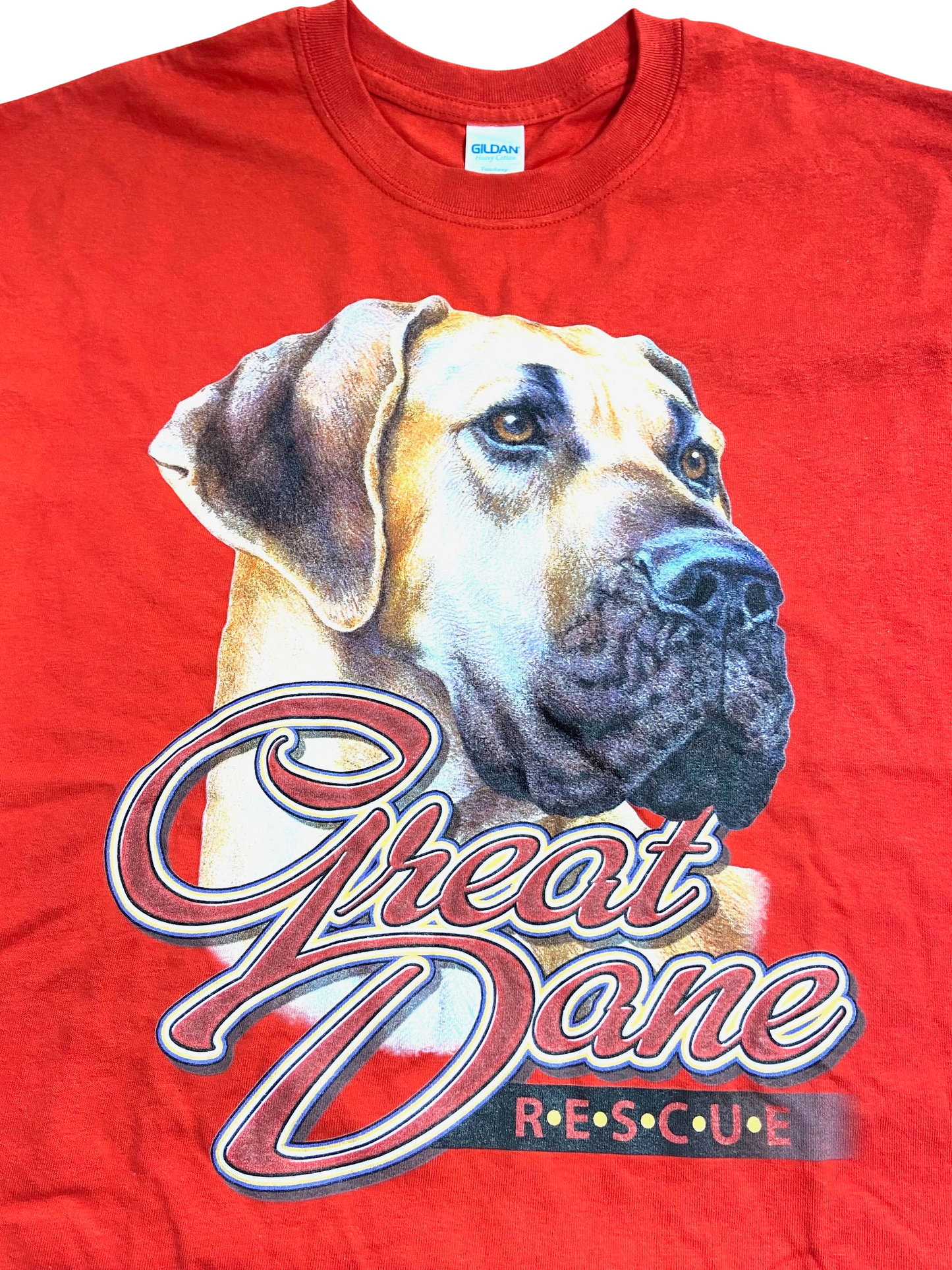 Great Dane Red Rescue Large T-Shirt by Unknown