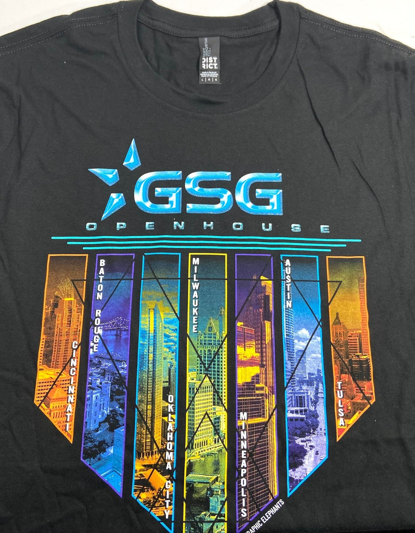 GSG 2020 Open House Promotional Black Large T-Shirt by Graphics Pro