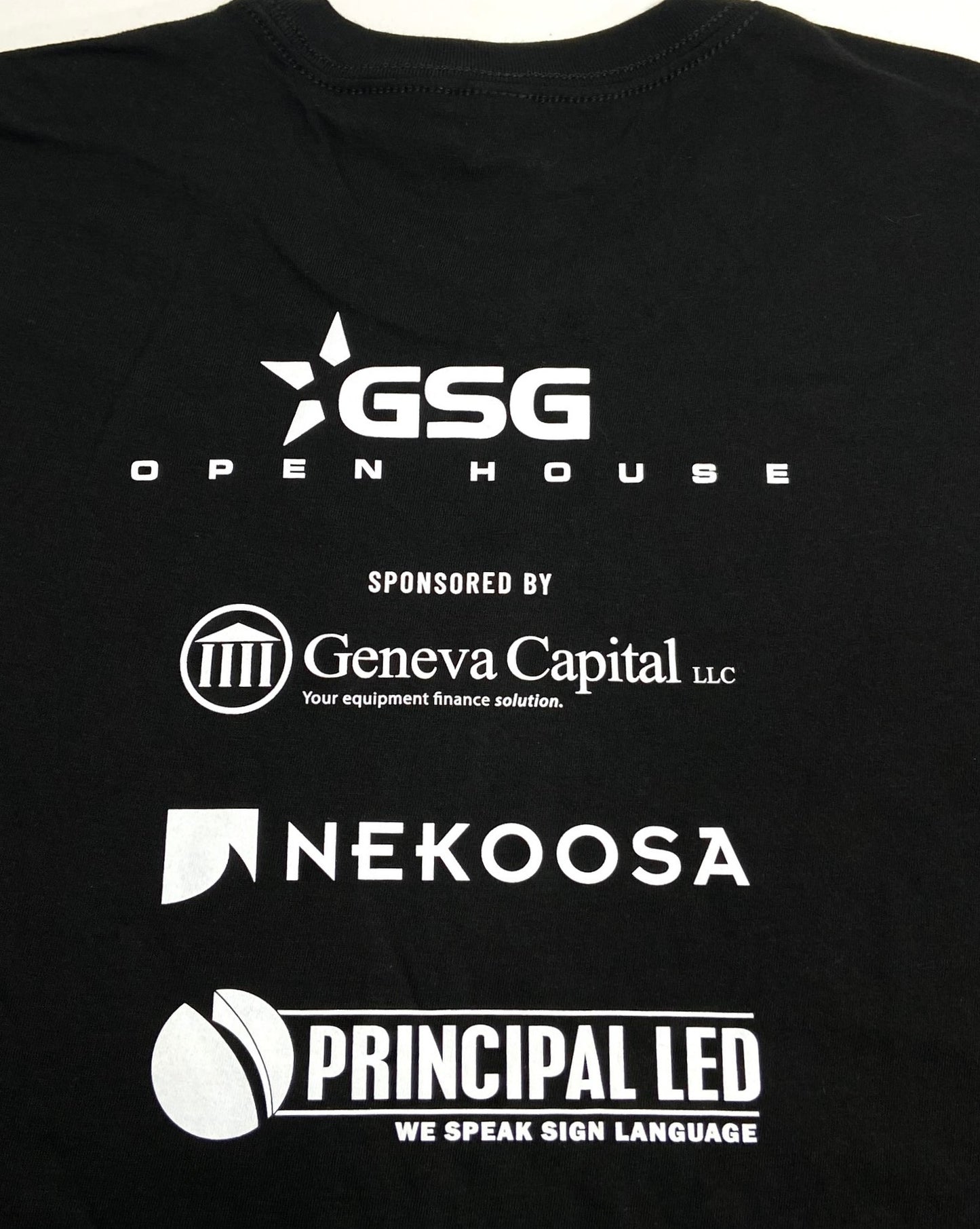 GSG 2020 Open House Promotional Black Large T-Shirt by Graphics Pro