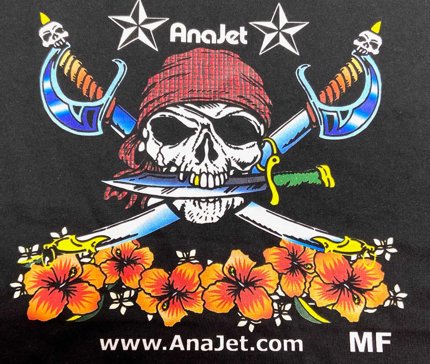 AnaJet Promotional Pirate Large Black T-Shirt by Anajet