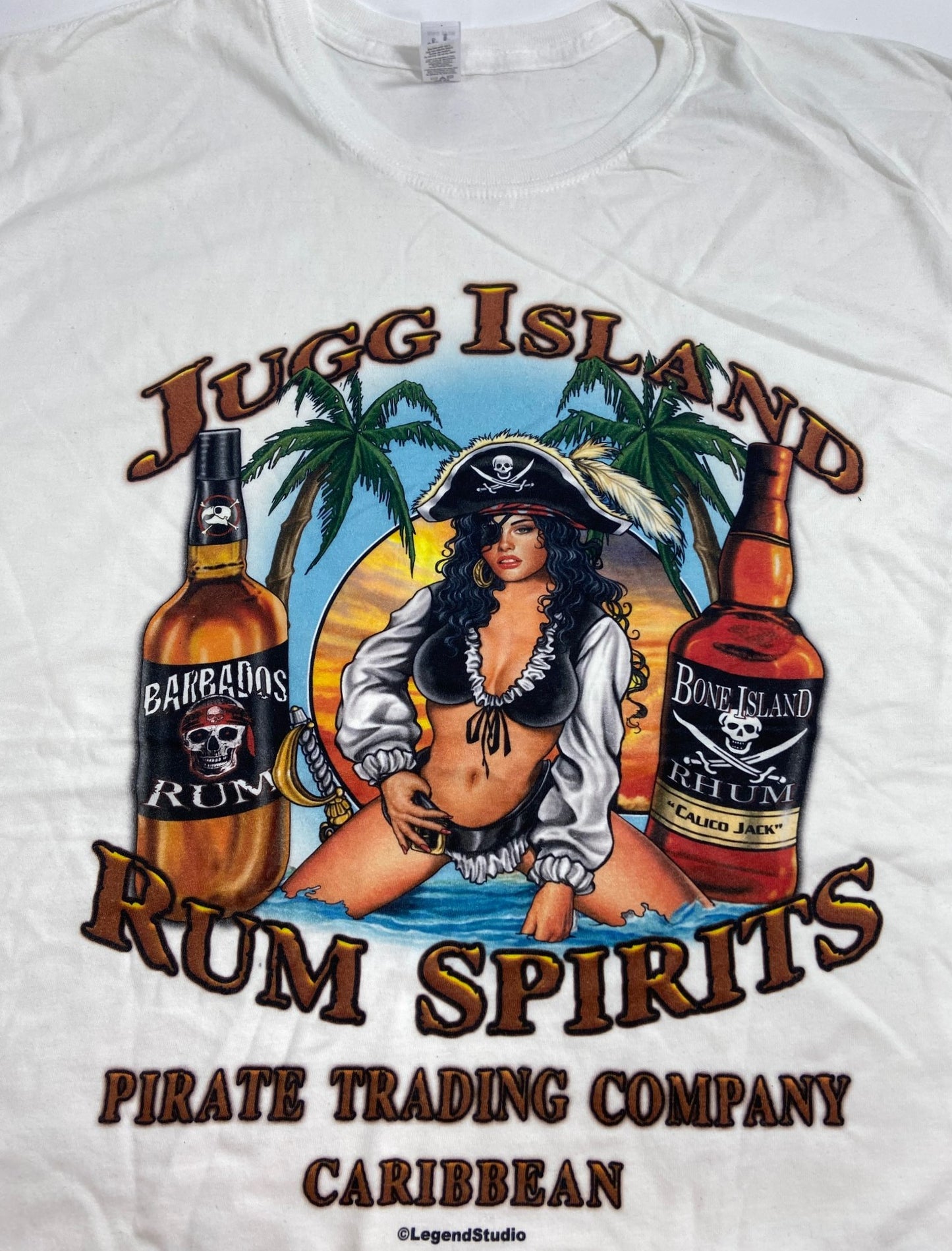 Legend Studio Large White "Jugg Island" Promo T-Shirt by Legend Studio