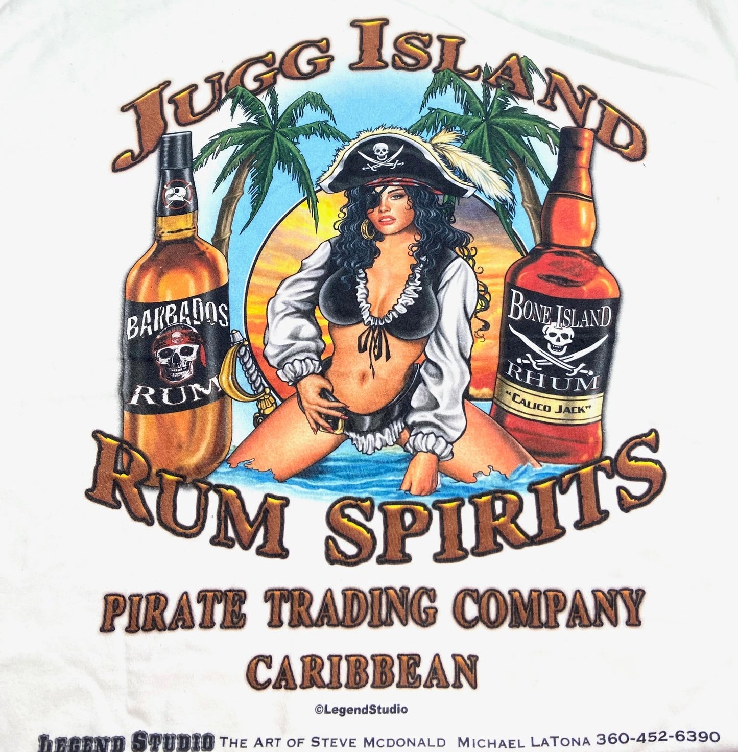 Legend Studio Large White "Jugg Island" Promo T-Shirt by Legend Studio