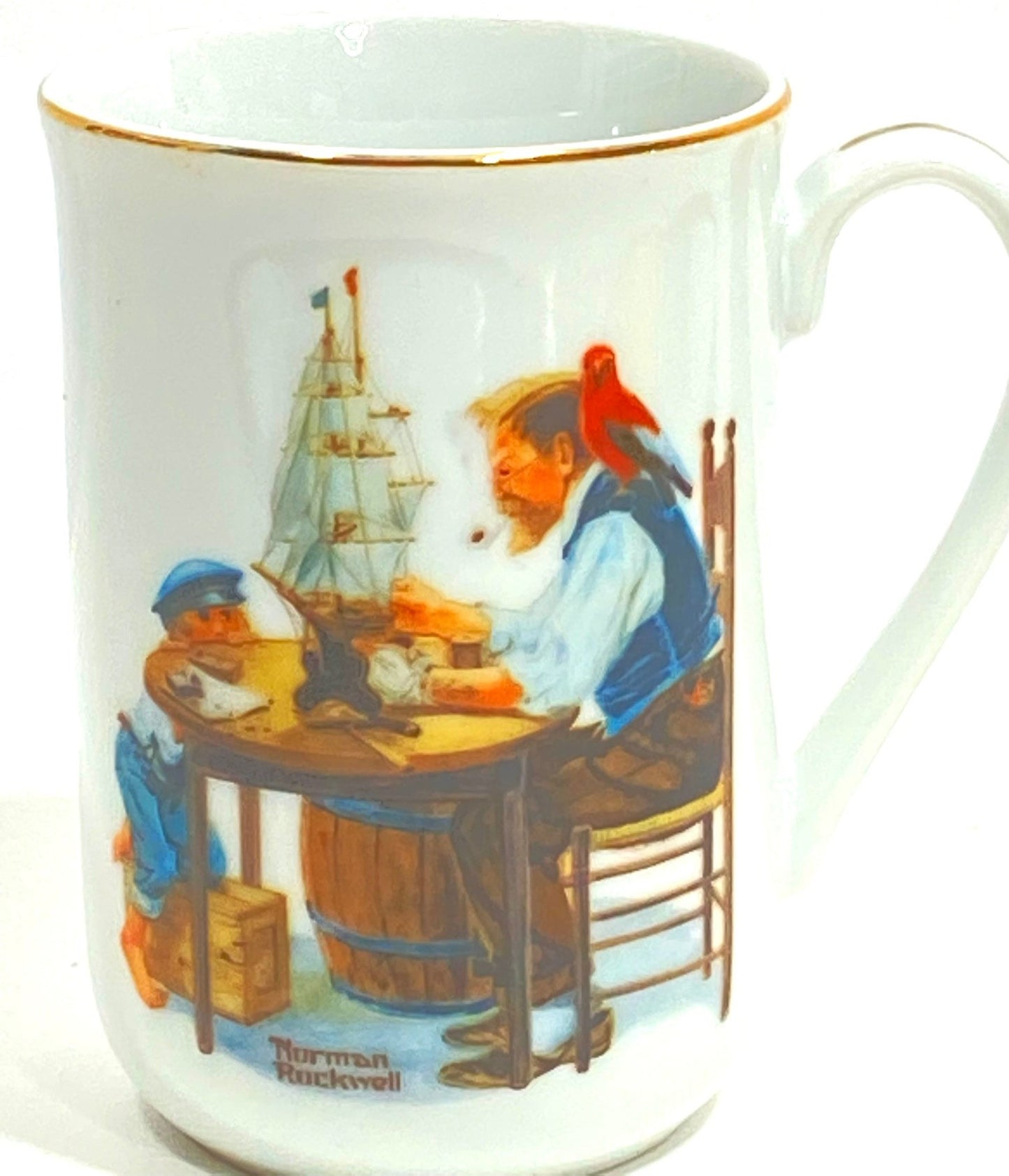 Norman Rockwell's "For a Good Boy" 1982 Porcelain Coffee Mug by Norman Rockwell Museum