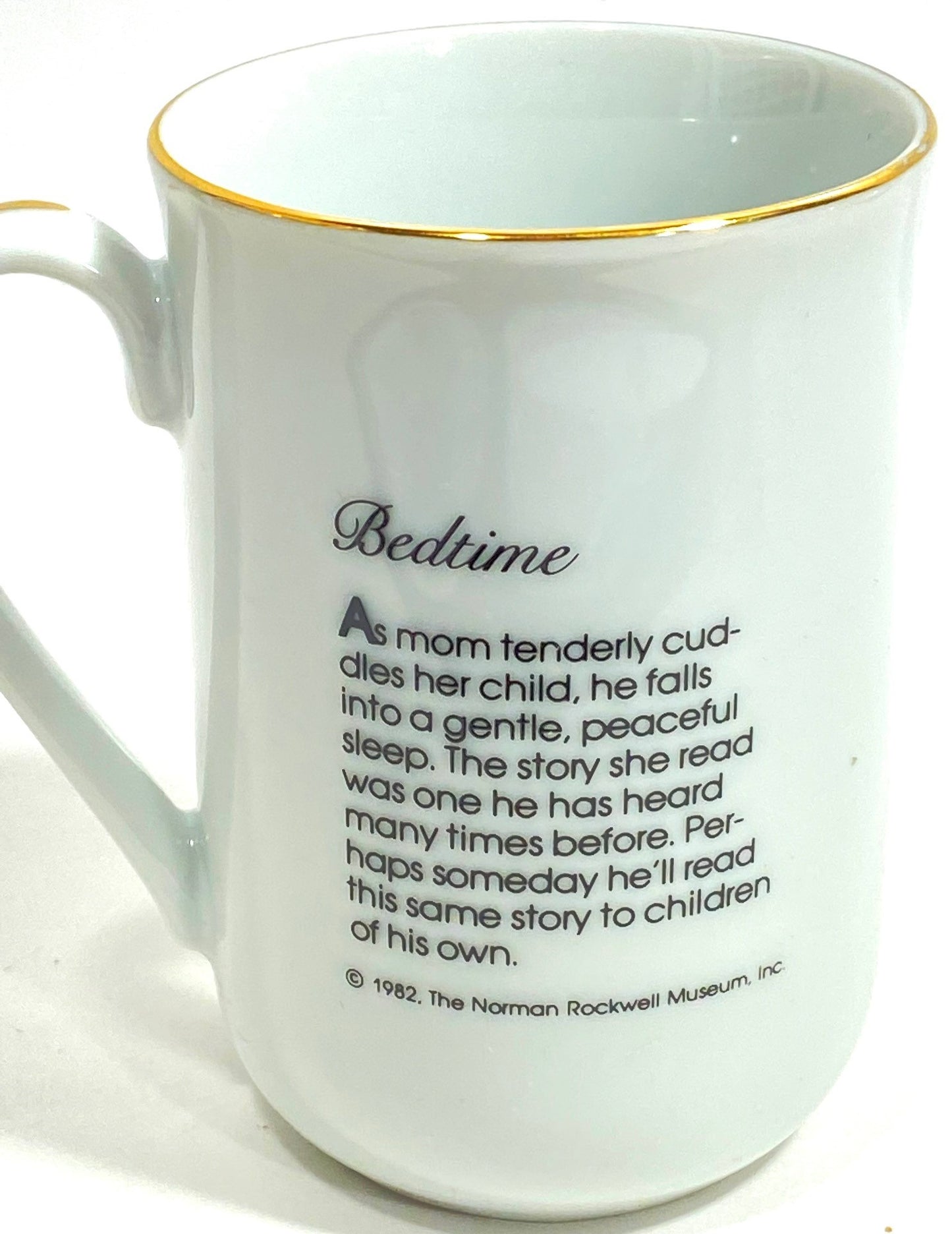 Norman Rockwell's "Bed Time" 1983 Porcelain Coffee Mug by Norman Rockwell Museum