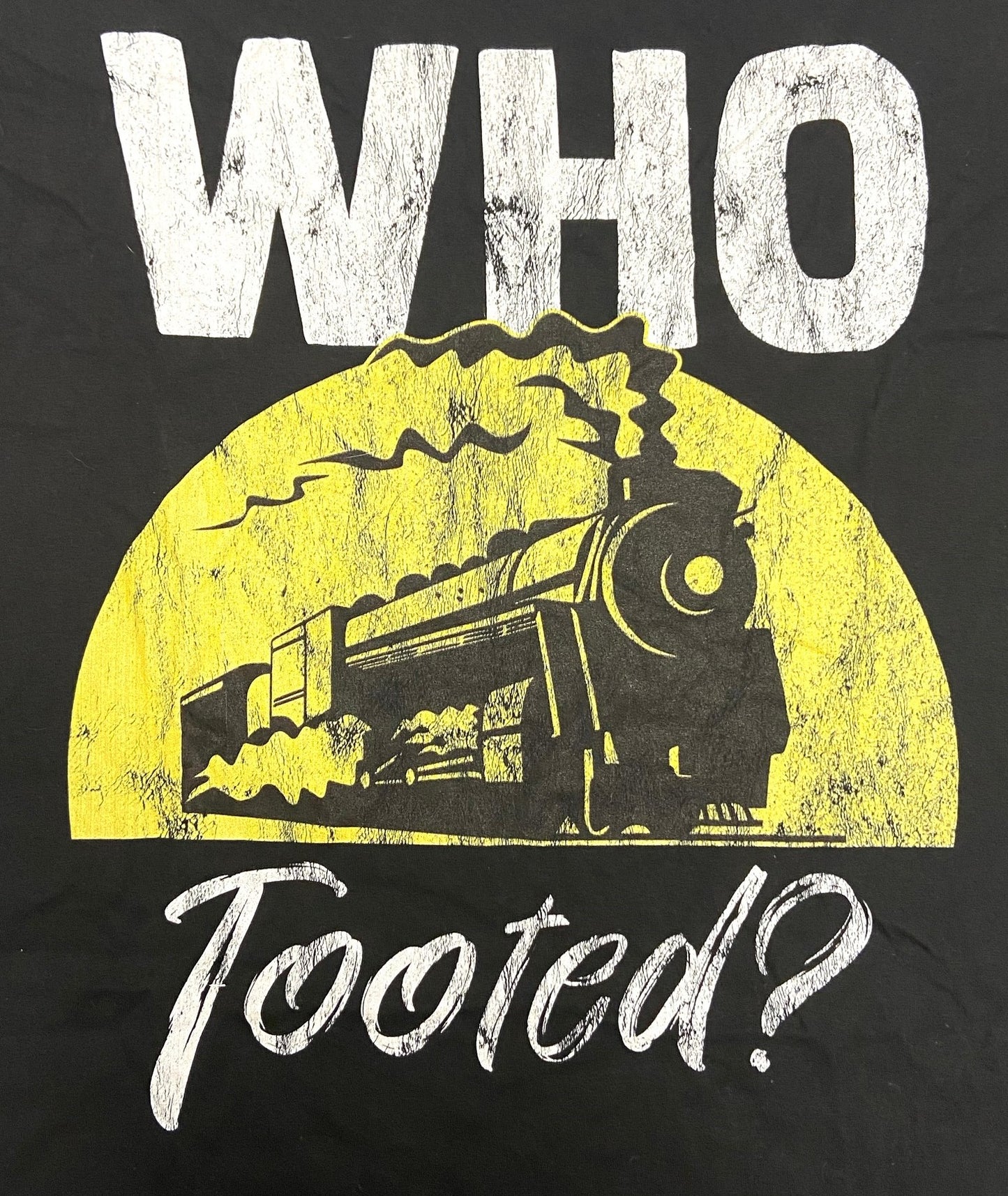 "Who Tooted?" Men's Large Black NOS T-Shirt by Port & Company