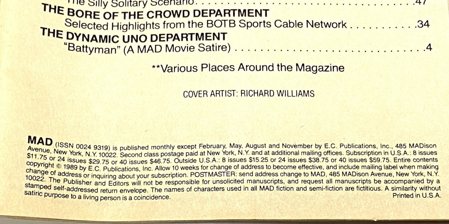 Mad Magazine #289 September 1989 by E.C. Publications