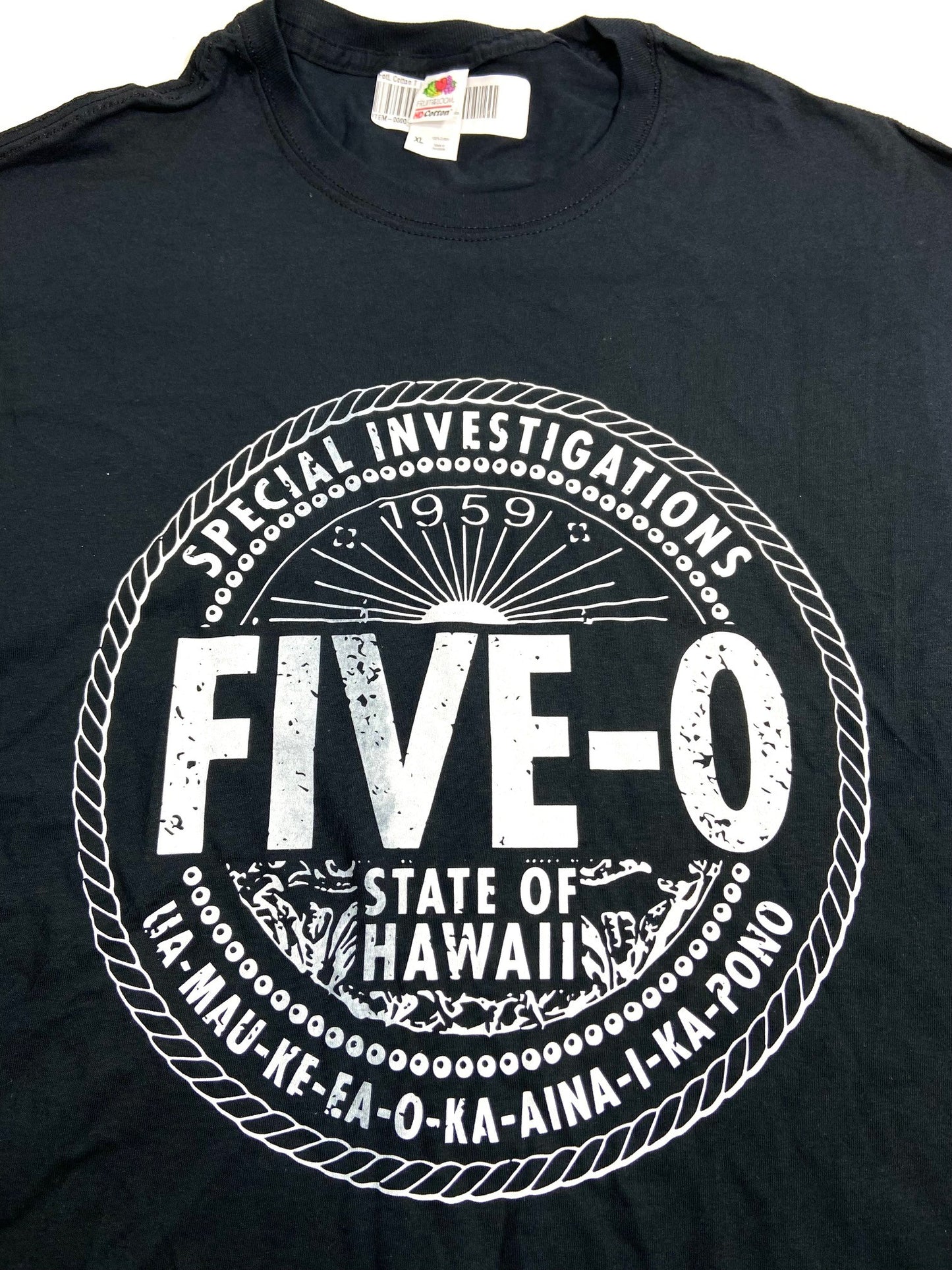 FIVE-0 Special Investigations -- Adult Black XL T-Shirt by Unknown