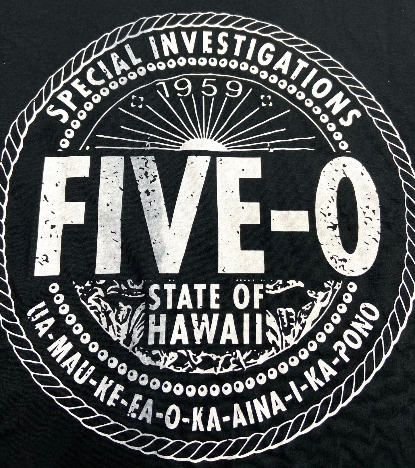 FIVE-0 Special Investigations -- Adult Black XL T-Shirt by Unknown