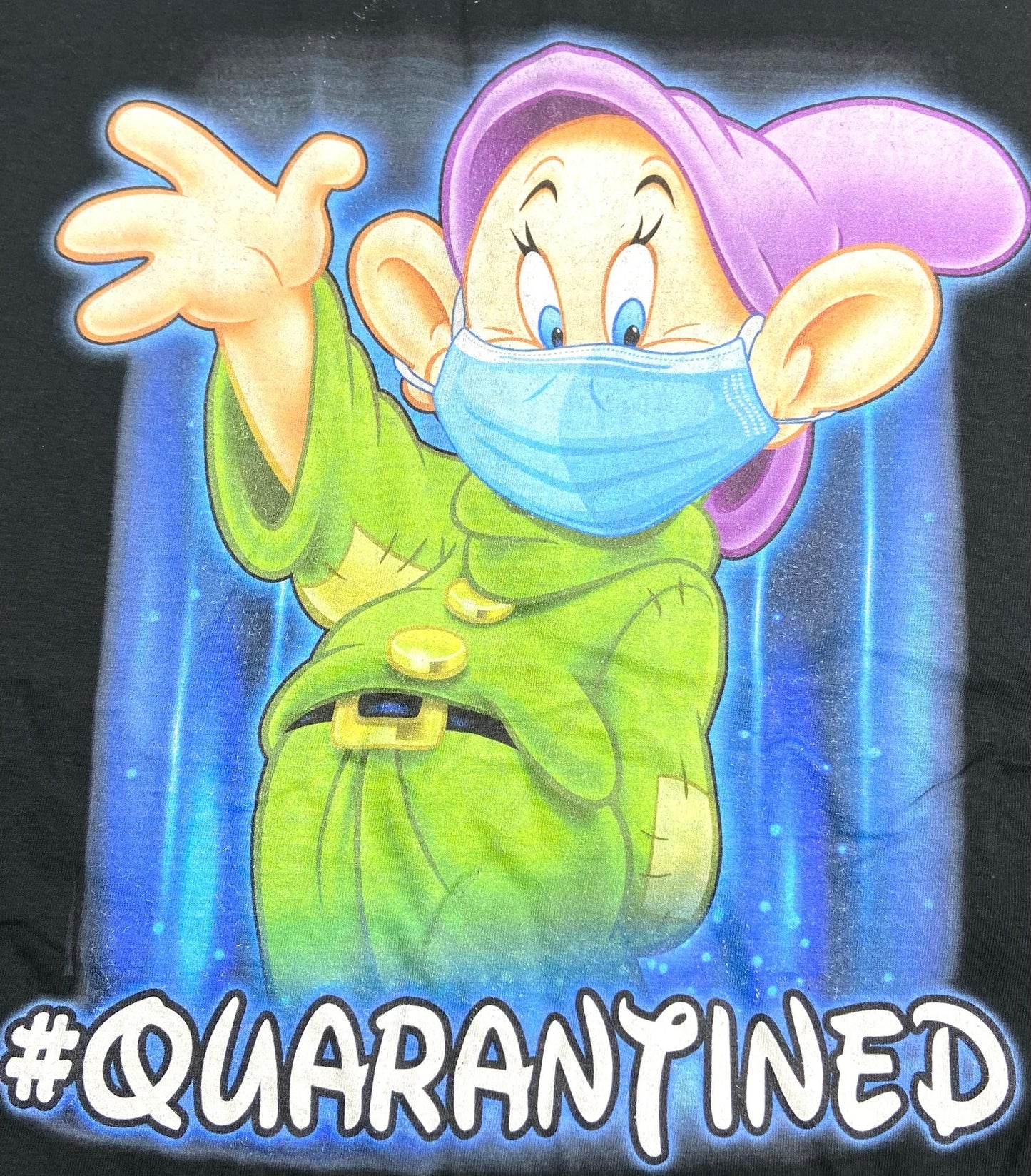 #Quarantined -- Adult Black Large T-Shirt by Unknown