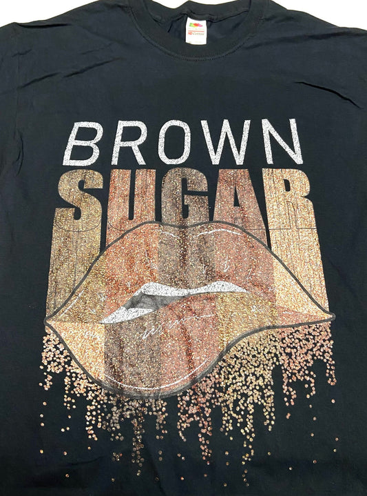 Brown Sugar -- Adult Black Medium T-Shirt by Unknown