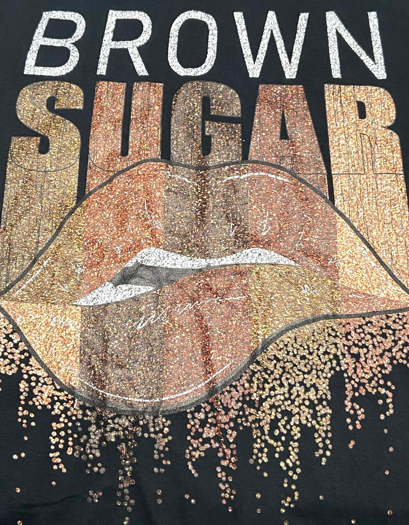 Brown Sugar -- Adult Black Medium T-Shirt by Unknown