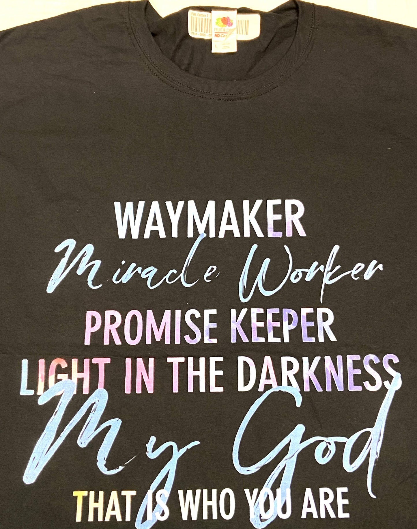 Waymaker Adult Black Large T-Shirt by Unknown