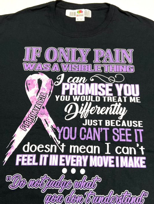 "Fibromyalgia" Adult Black XL T-Shirt by Unknown