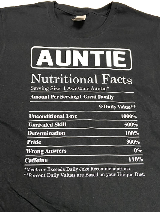 "Auntie" Ladies Medium Black T-Shirt by Unknown