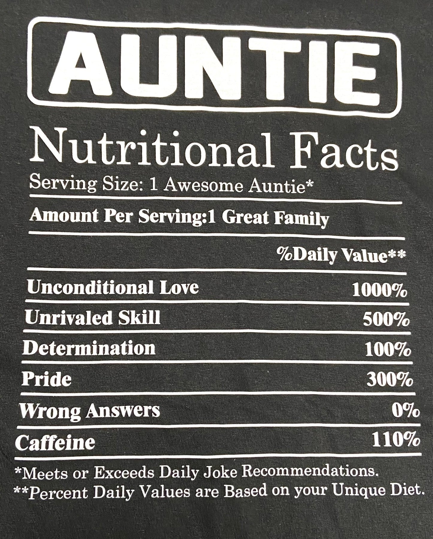 "Auntie" Ladies Medium Black T-Shirt by Unknown