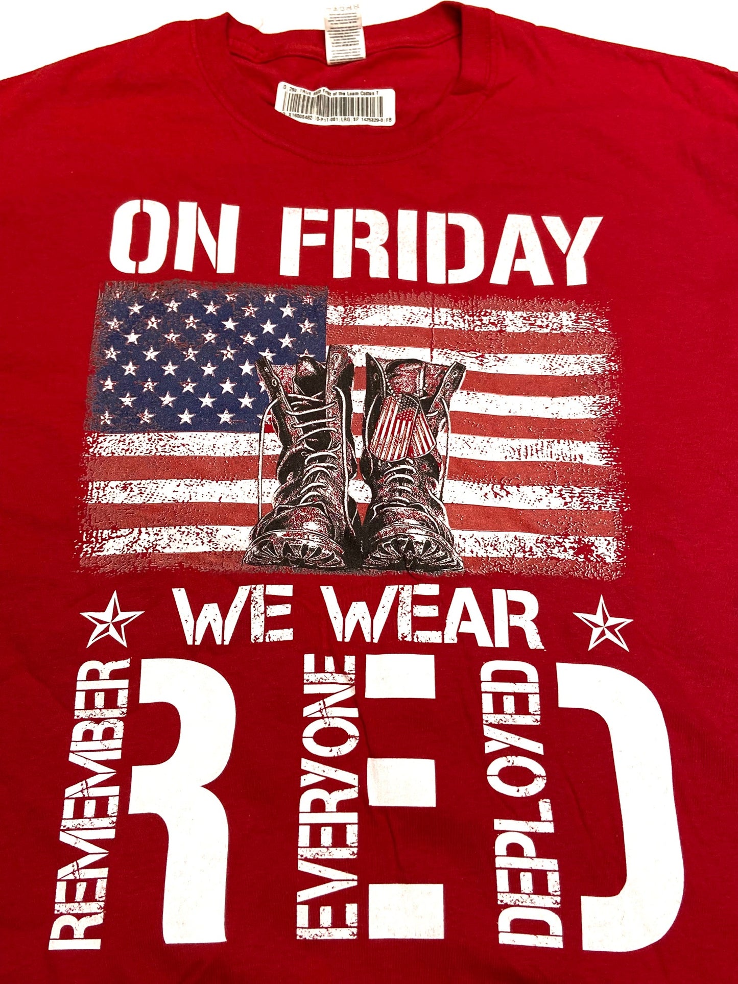 "On Friday We Wear Red" Adult Large Red T-Shirt by Unknown