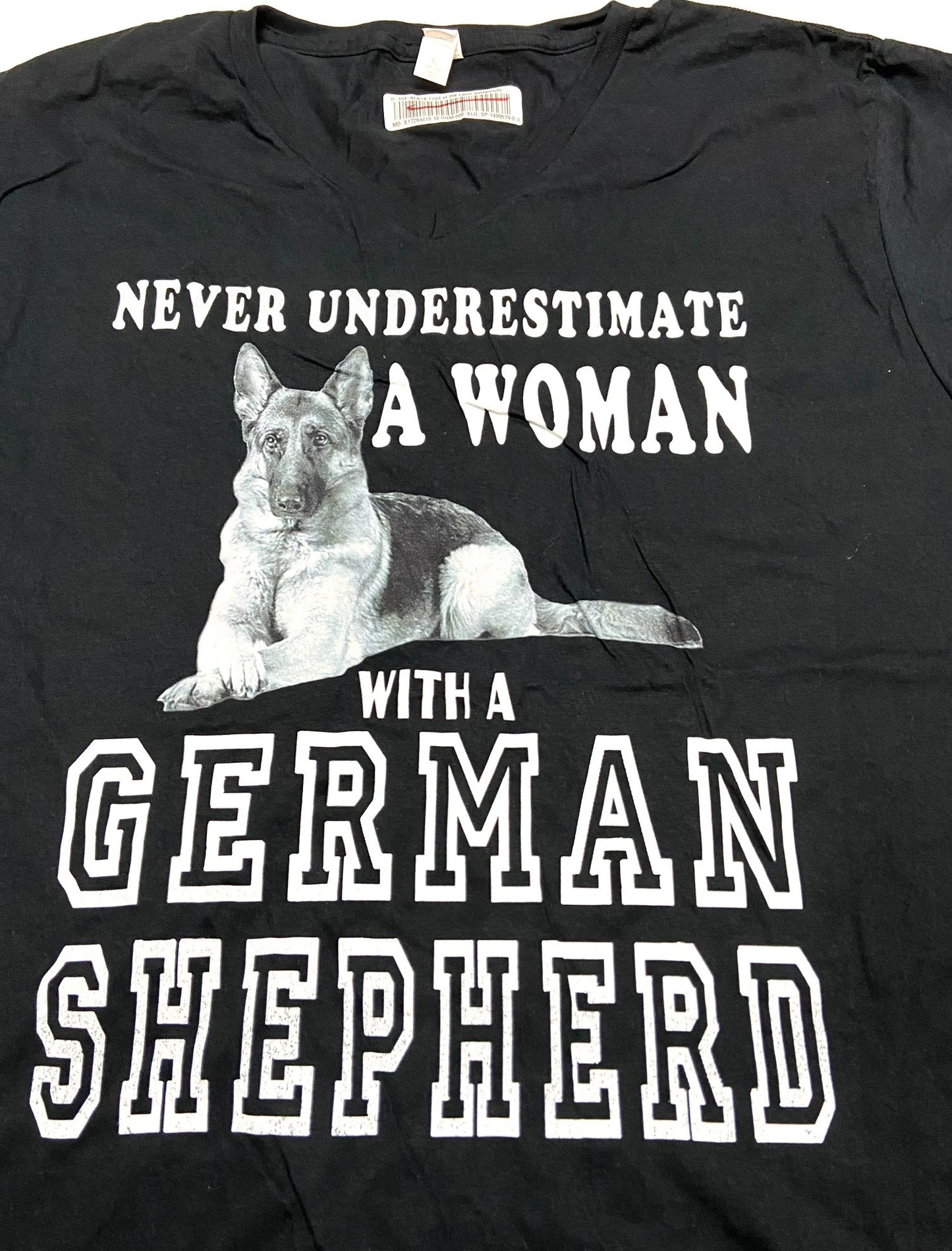 "Never Underestimate a Woman..." Adult XL Black T-Shirt by Unknown