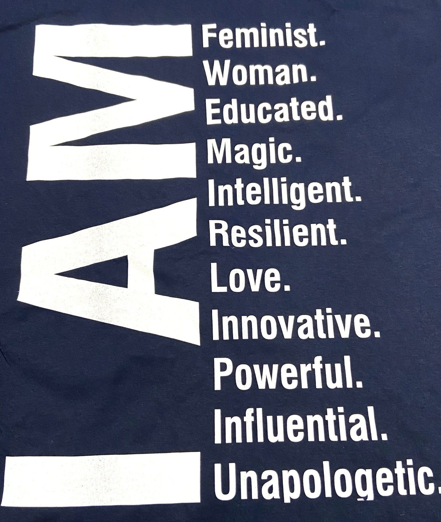 "I Am Feminist..." Adult Blue Large T-Shirt by Unknown