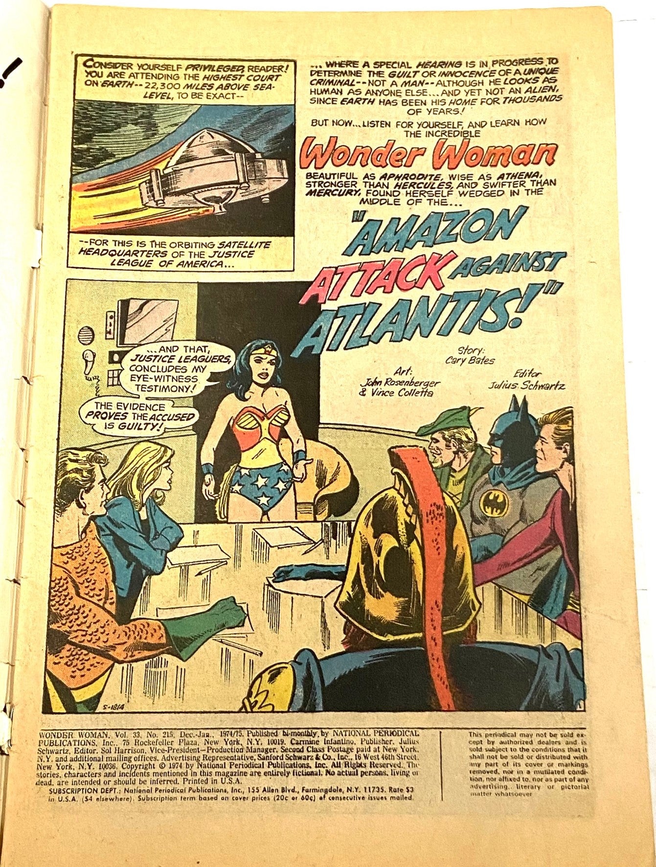 Wonder Woman # 215: January 1975 by DC Comics