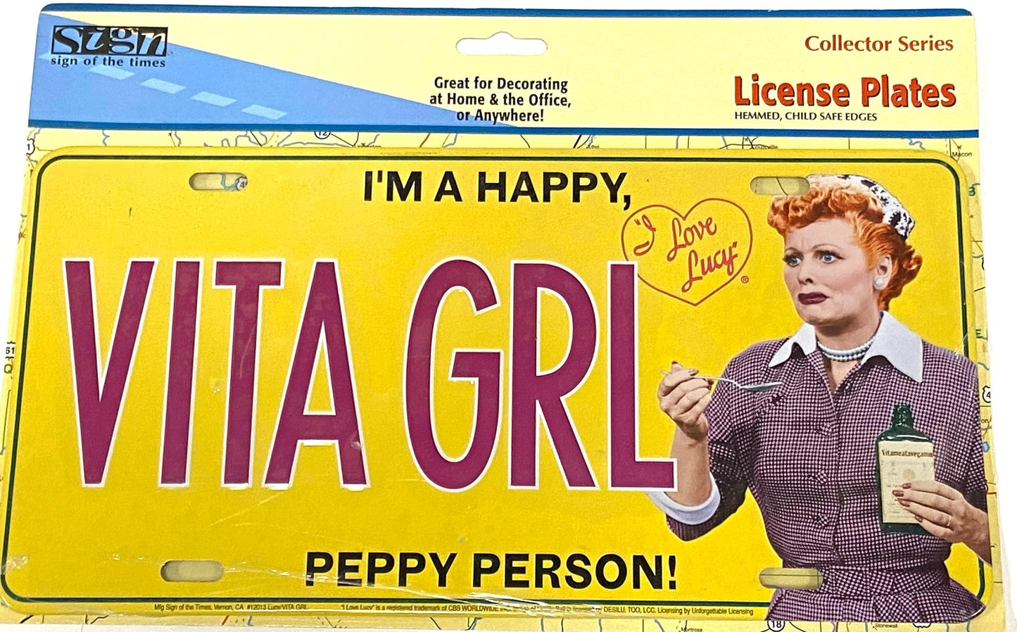 I Love Lucy 1952 "Vita Grl" Episode License Plate by Sign of the Times