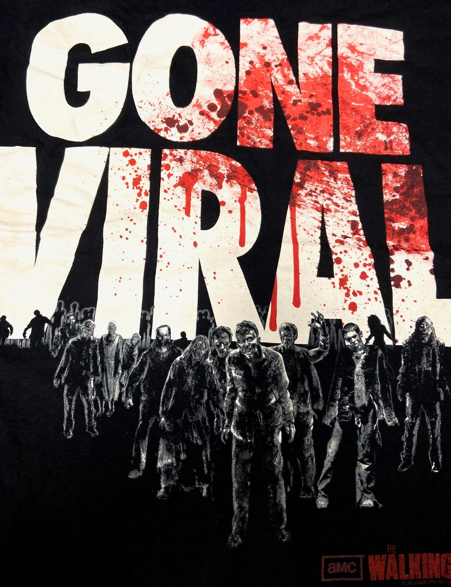 Walking Dead 2012 "Gone Viral" Adult Black T-Shirt by AMC Holdings LLC