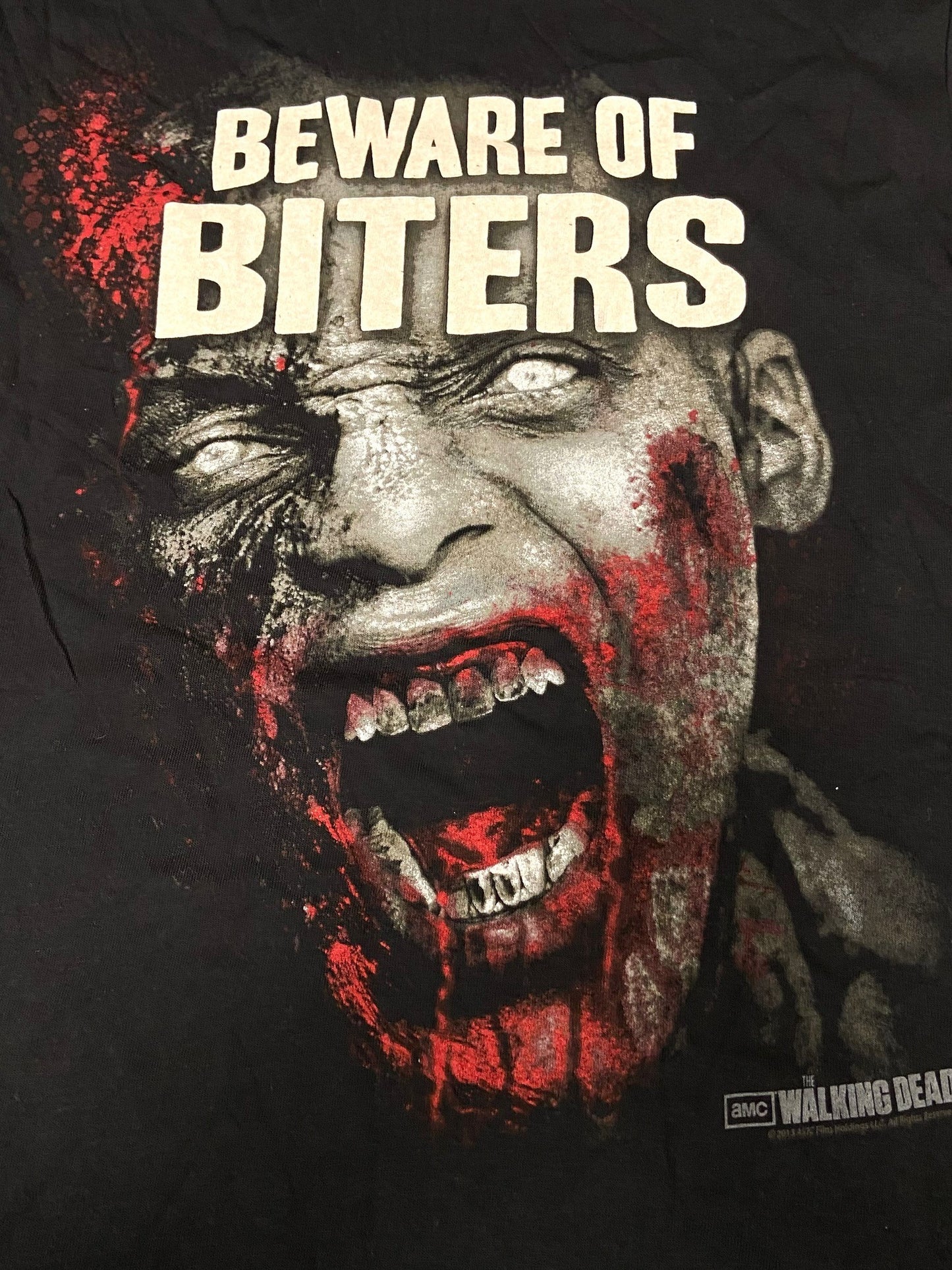 Walking Dead 2013 "Beware of Biters" Adult Black T-Shirt Medium & XL by AMC Holdings LLC