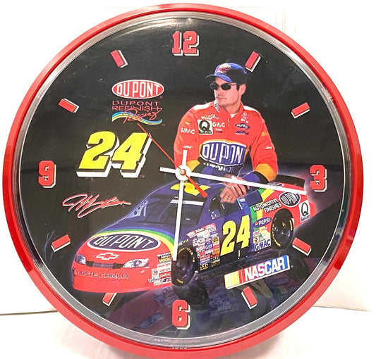 Jeff Gordon #24 1998 NASCAR Red Wall Clock (Used) by P&K Products