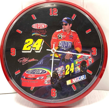 Jeff Gordon #24 1998 NASCAR Red Wall Clock (Used) by P&K Products