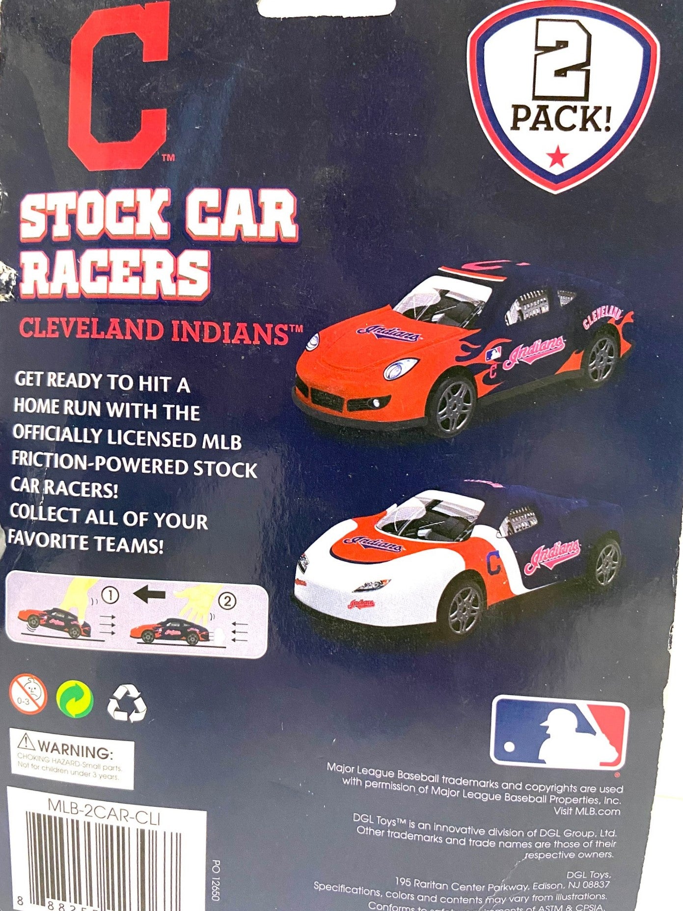 Cleveland Indians 2019 MLB Stock Car Racers (2-Pack) by DGL Toys