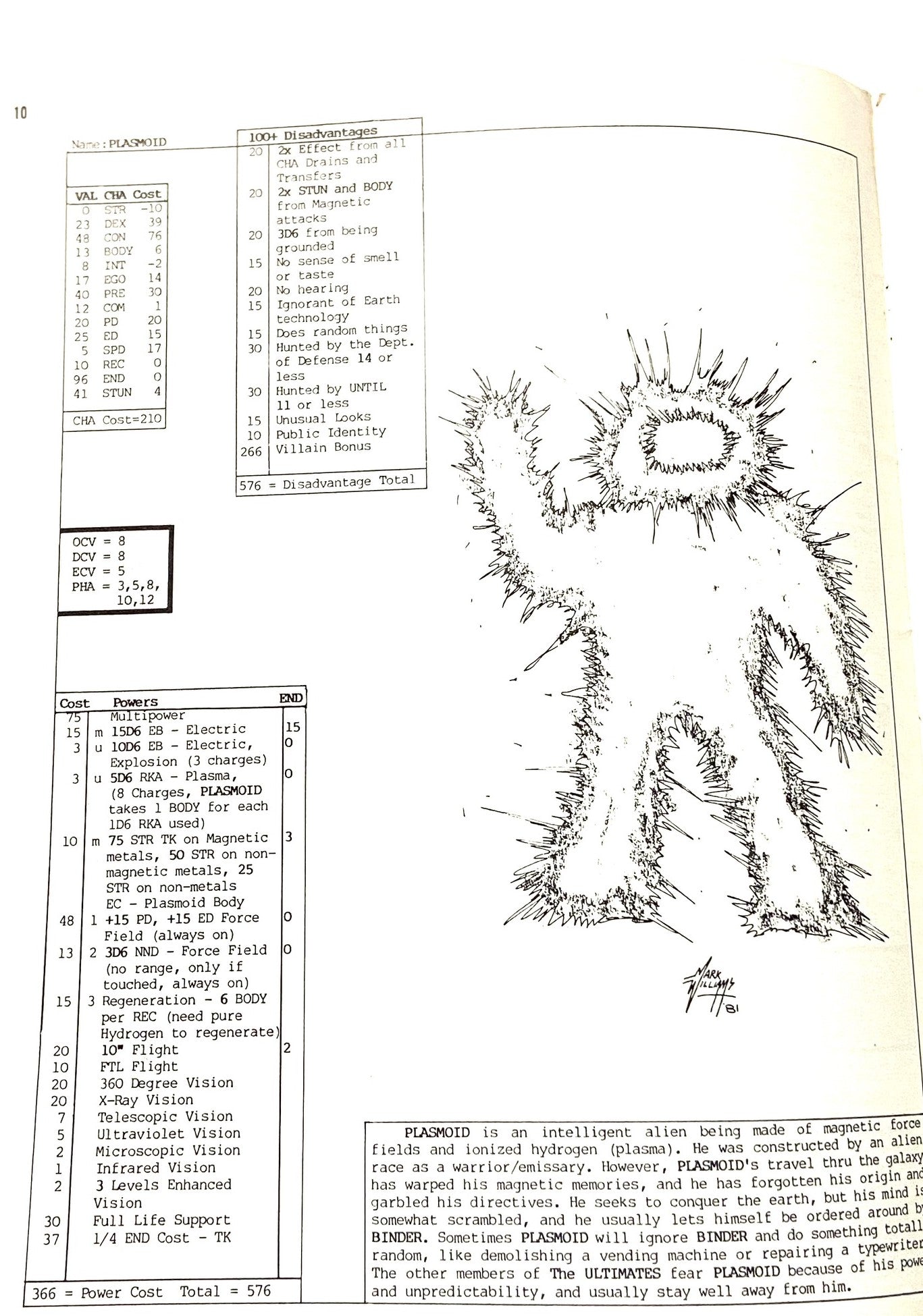 Enemies: "Supervillians for Champions" 1982 by Bruce Harlick/ Hero Games