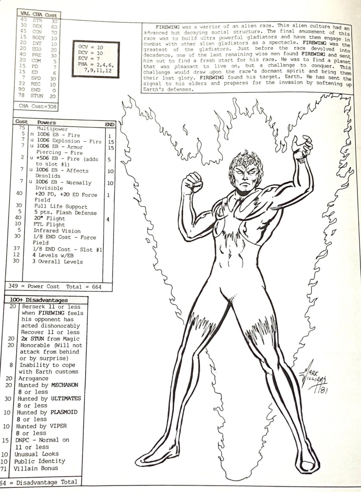 Enemies: "Supervillians for Champions" 1982 by Bruce Harlick/ Hero Games