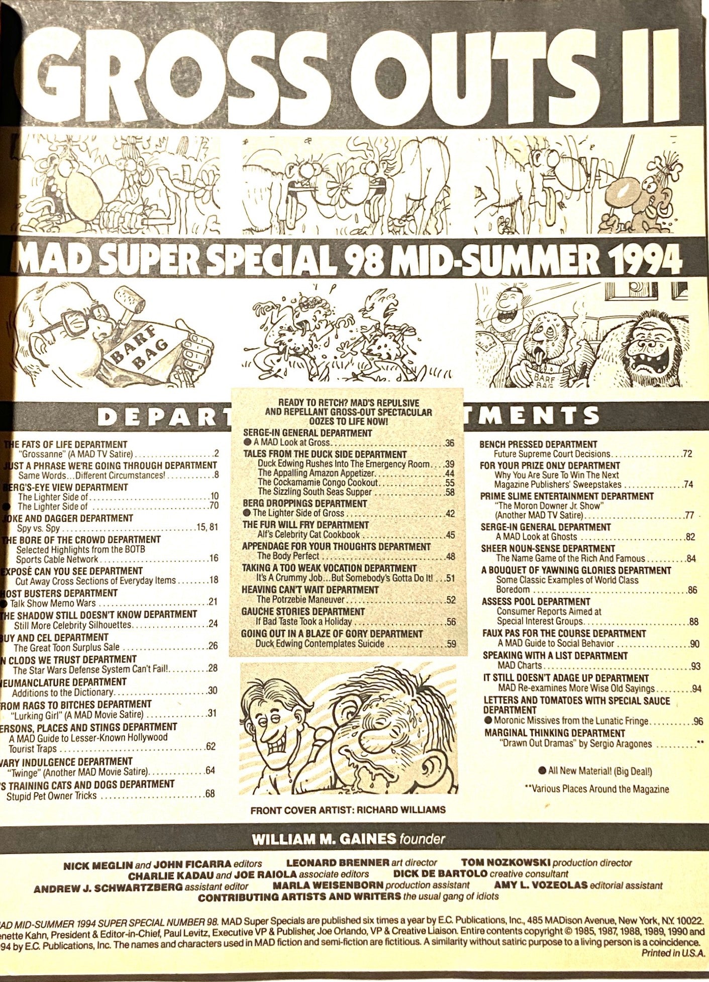 Mad Magazine: "Mad Gross-Outs 2"  Issue #96 Mid-Summer 1994 by E.C. Publications