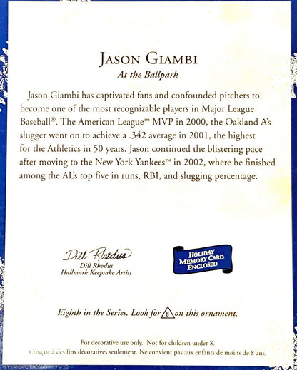 Jason Giambi 2003 MLB New York Yankees Ornament (Used) by Hallmark