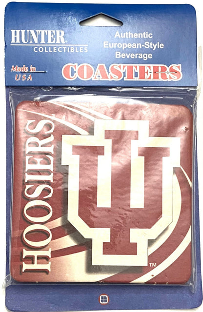 Indiana Hoosiers 4x4" Vintage NCAA European-Style Coasters Pack of 6 by Hunter