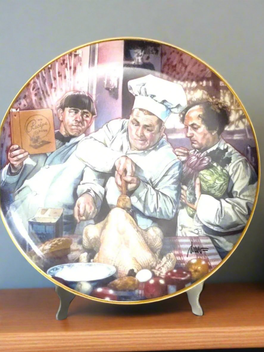 Three Stooges "The Cooking Lesson" 1994 Collector's Plate (Used) by Franklin Mint