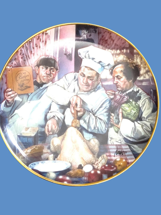 Three Stooges "The Cooking Lesson" 1994 Used Collector's Plate