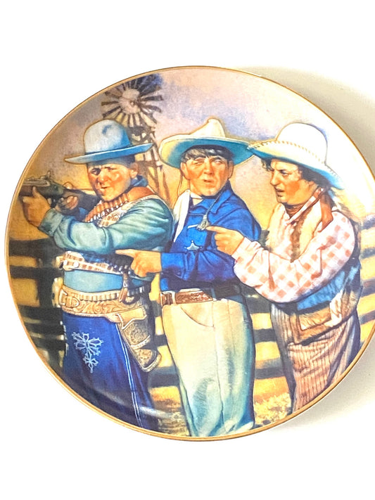 The Three Stooges 1996 "The KO Corral" Ltd Ed Collectible Plate by Franklin Mint