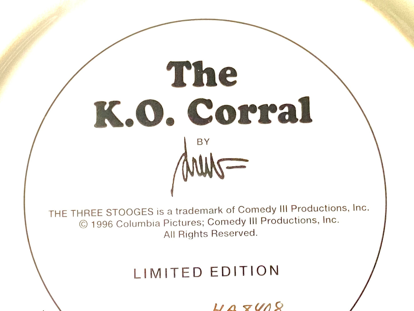 The Three Stooges 1996 "The KO Corral" Ltd Ed Collectible Plate by Franklin Mint