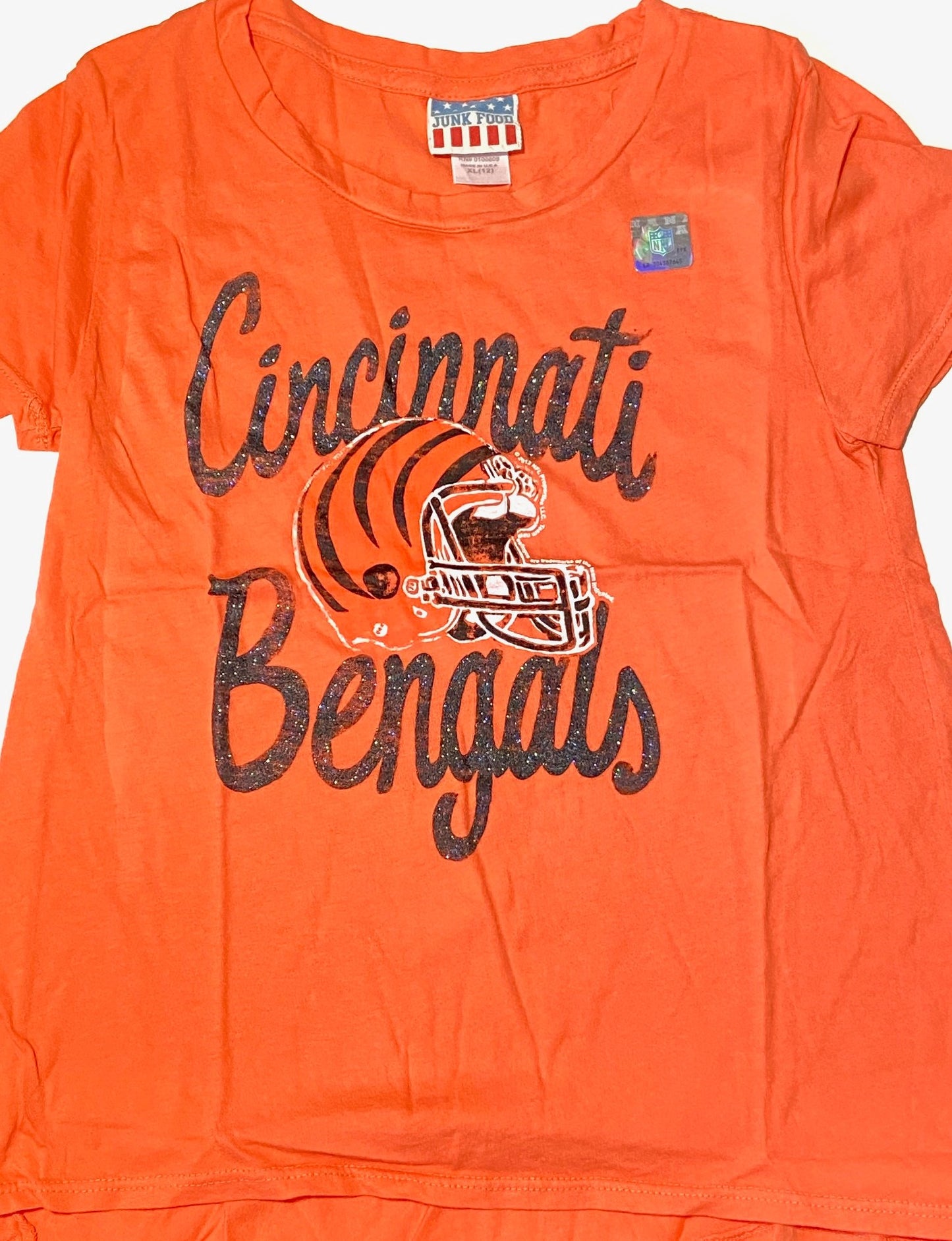 Cincinnati Bengals NFL 2012 Girls XL (12) "Glitter" Cotton T-Shirt by Junk Food