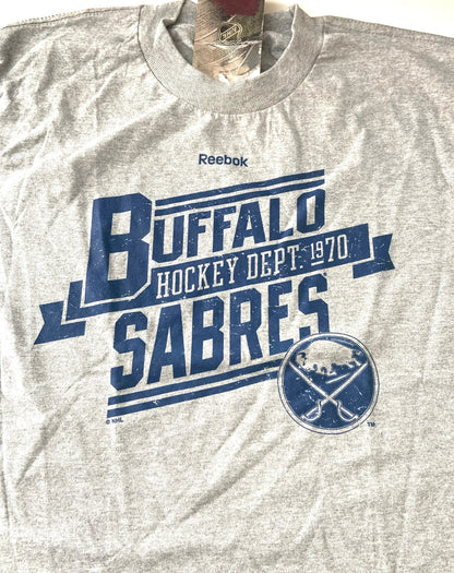 Buffalo Sabres NHL Youth Large "Hockey Dept. 1970" Gray T-Shirt