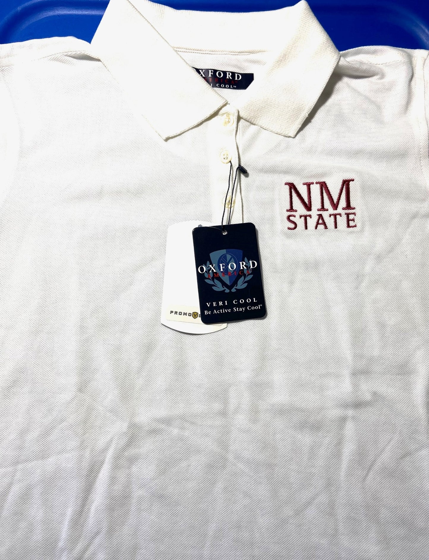 New Mexico State Aggies NCAA Adult Small White Polo Shirt by Oxford America