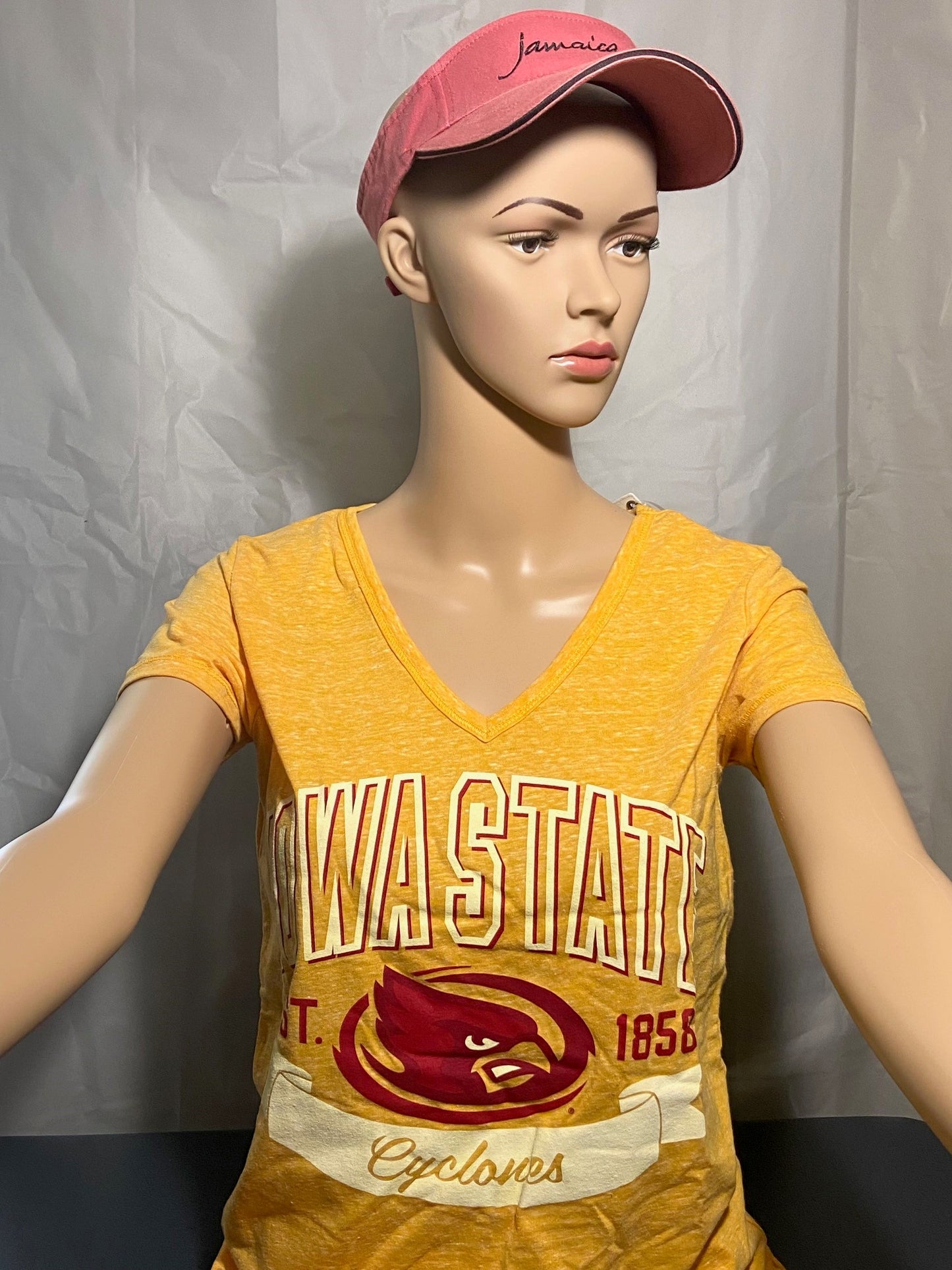 Iowa State Cyclones NCAA "EST. 1858" Banner Women's Yellow T-Shirt By Pressbox/Royce Apparel