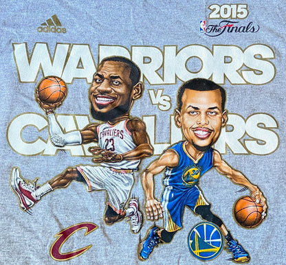 2015 NBA Finals Warriors VS. Cavaliers Adult Medium Gray (Used) T-Shirt